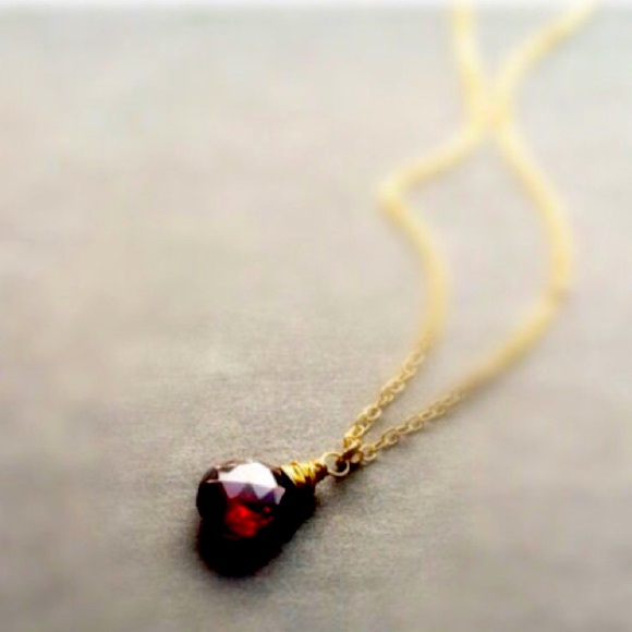 Natural Garnet Briolette Pendant - Picture 1 of 3